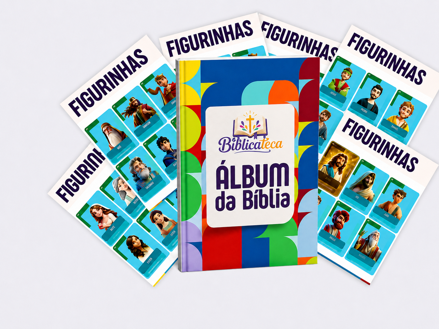Álbum da Bíblia — O Time de Jesus com 87 figurinhas bíblicas